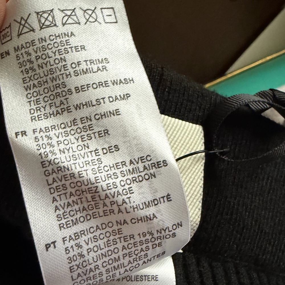 New! Varley Black Ribbed Drawstring Leggings - Picture 5 of 5
